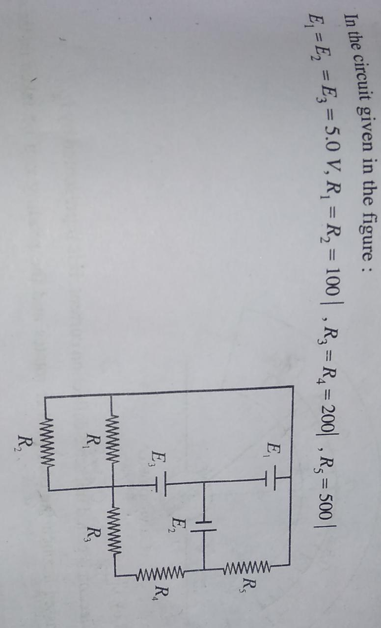 Question image for Q1.what is current through resistor R1? Q2.what i